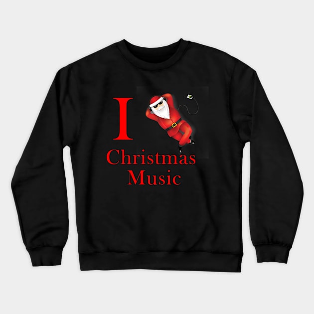 I Heart Christmas Music Crewneck Sweatshirt by Santa Tapes Christmas Blog